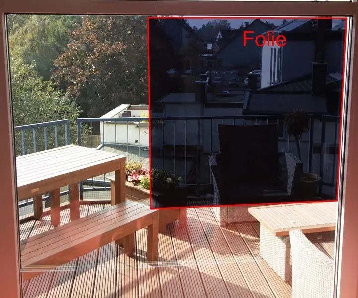 Spionspiegelfolie Sichtschutz Sonnenschutz Bild3